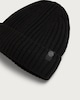 image 2 of F&F Fleece Lined Ribbed Knit Beanie Hat in Black