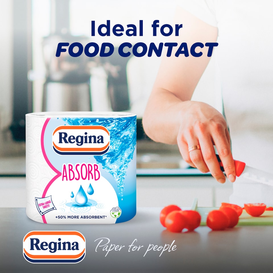image 1 of Regina Absorb Kitchen Roll 150 Supersized Sheets 2 Roll