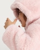 image 3 of F&F Girls Faux Fur Hooded Jacket in Pink