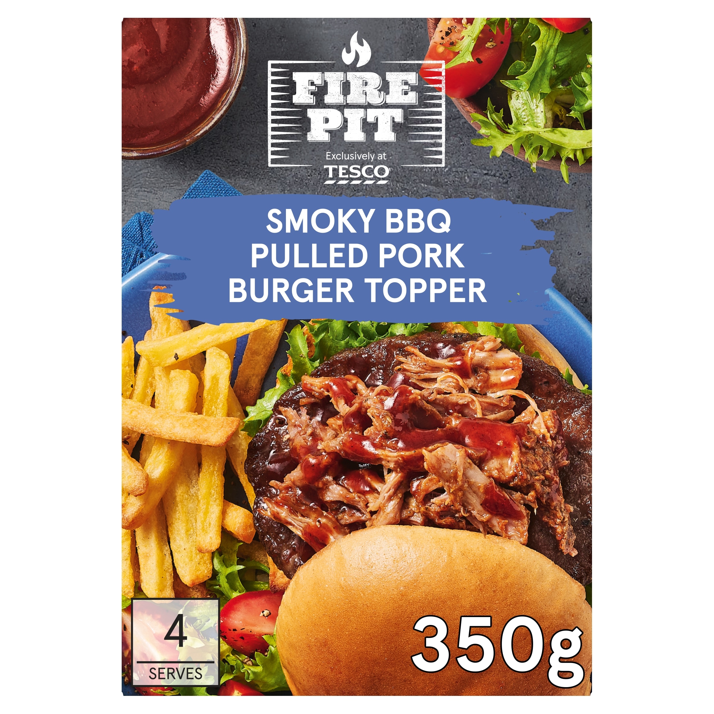 Tesco Firepit Smoky BBQ Pulled Pork Burger Topper 350g