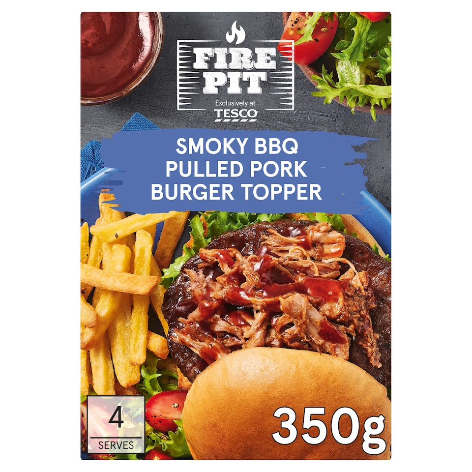 Tesco Firepit Smoky BBQ Pulled Pork Burger Topper 350g