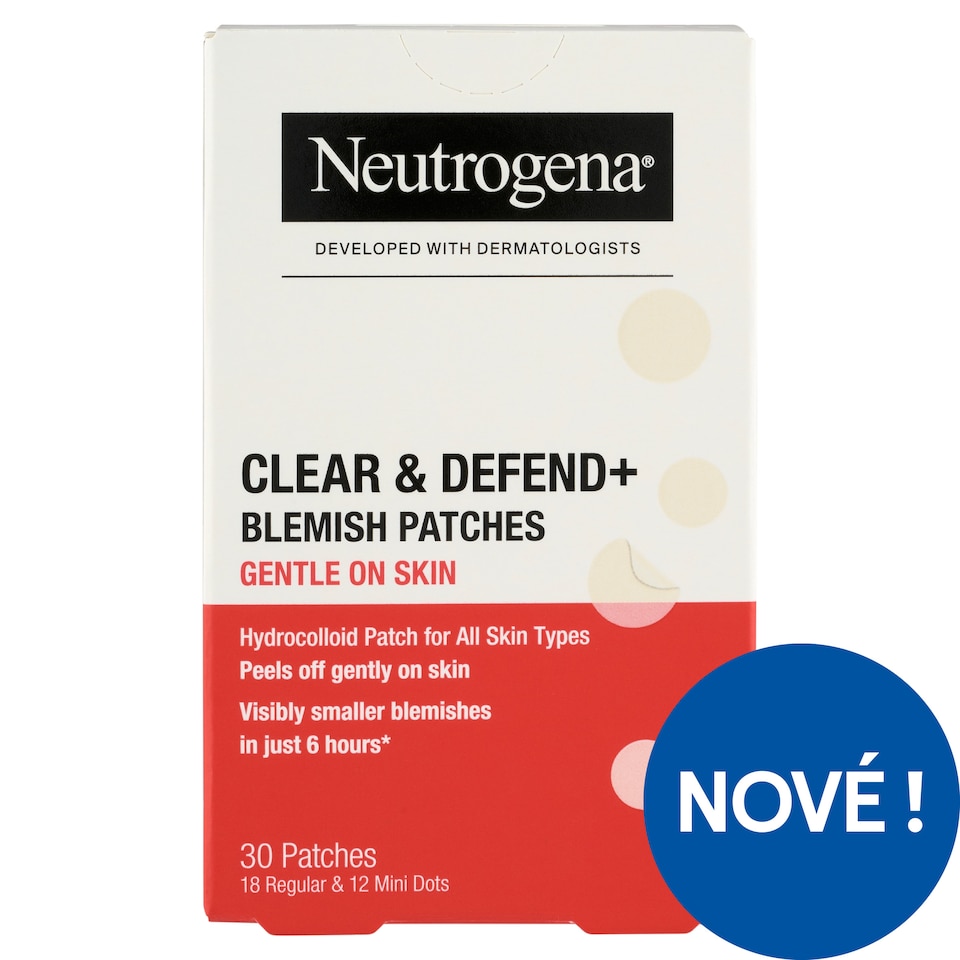 Obrázek 1 pro produkt Neutrogena Clear & Defend+ Sensitive náplasti na nedokonalosti 30 ks