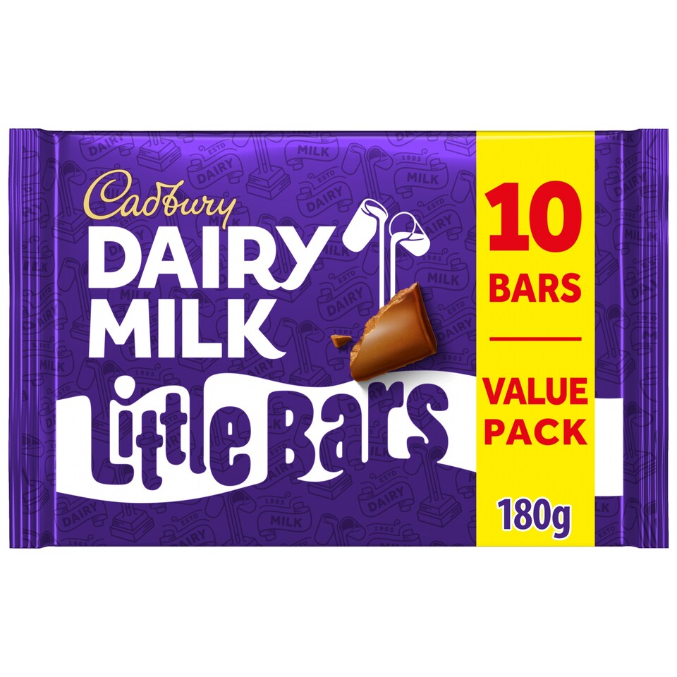 Cadbury Dairy Milk Little Bars Chocolate Bars 10 Pack Multipack 18g