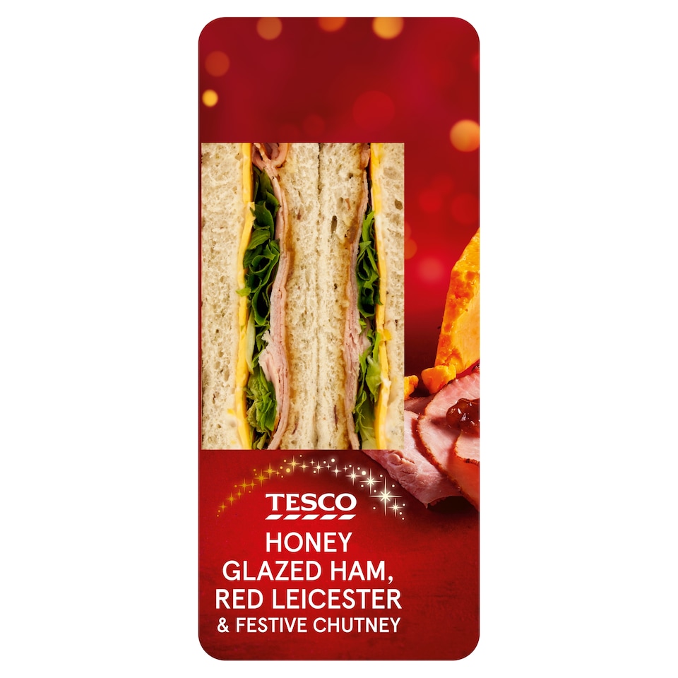 Tesco Honey Glazed Ham, Red Leicester & Festive Chutney Sandwich