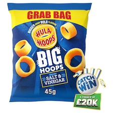 Hula Hoops Big Hopps Salt & Vinegar Grab Bag 45G