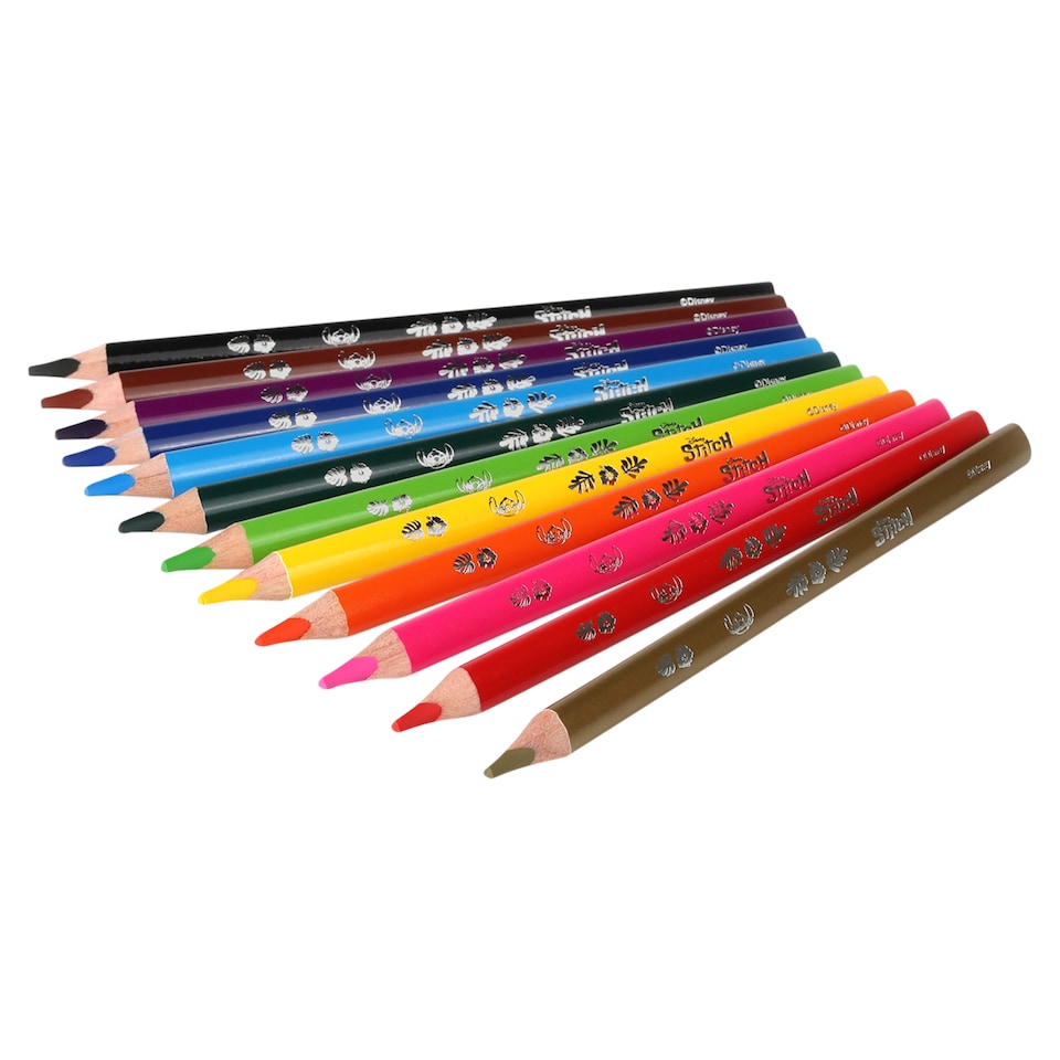 image 1 of Disney Stitch Jumbo Coloured Pencils 12 pcs