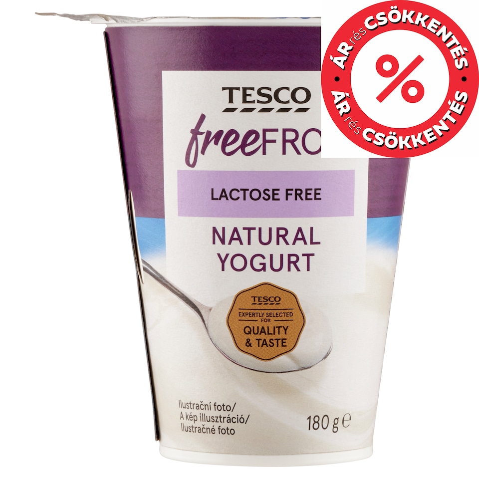 Tesco Free From laktózmentes, élőflórás, natúr joghurt 180 g