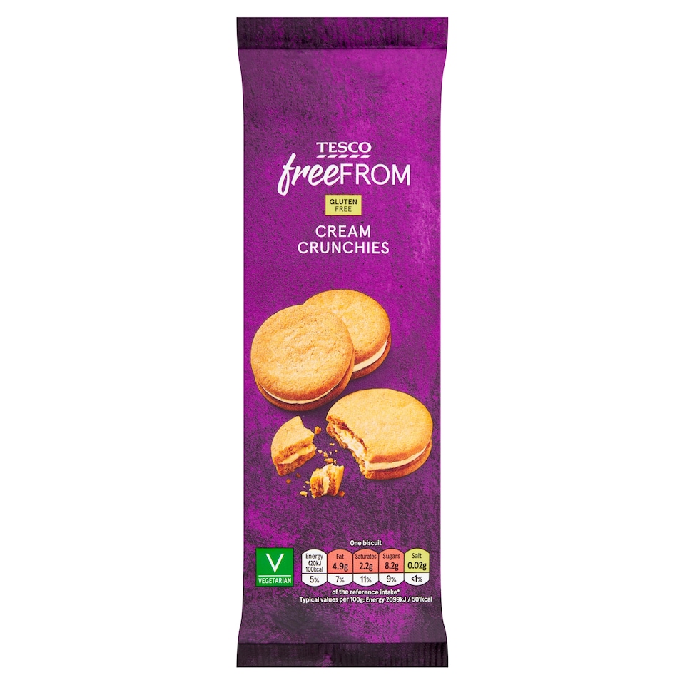 Tesco Free From Cream Crunchies 180g
