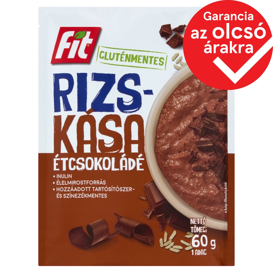 Fit Gluten-Free Rice Porridge with Inulin and Dark Chocolate 60 g