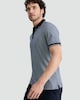 image 1 of F&F Pure Cotton Textured Geometric Print Polo Shirt in Navy