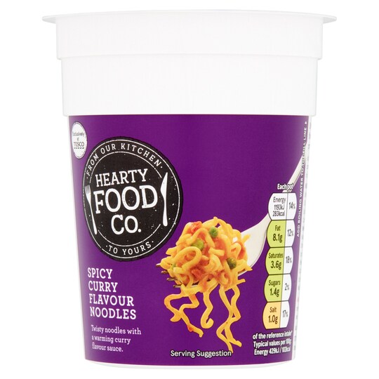 Hearty Food Co Spicy Curry Flavoured Noodles 70G Tesco Groceries