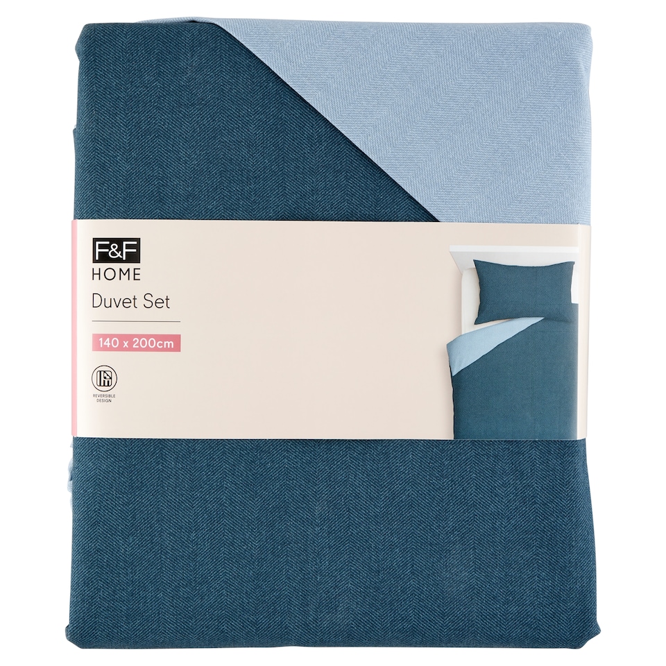F&F Home Blue Reversible ágyneműhuzat garnitúra 140 cm x 200 cm 1. kép