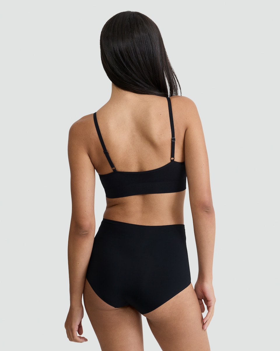 image 1 of F&F 3-Pack Bonded High Waisted Knickers in Black