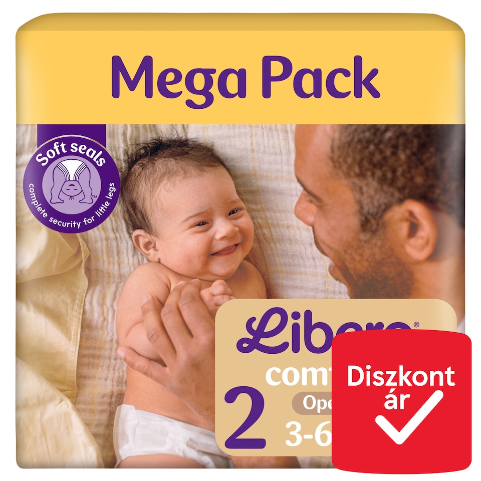 Libero Comfort Mega Pack pelenka, méret: 2, 3-6 kg, 94 db  1. kép