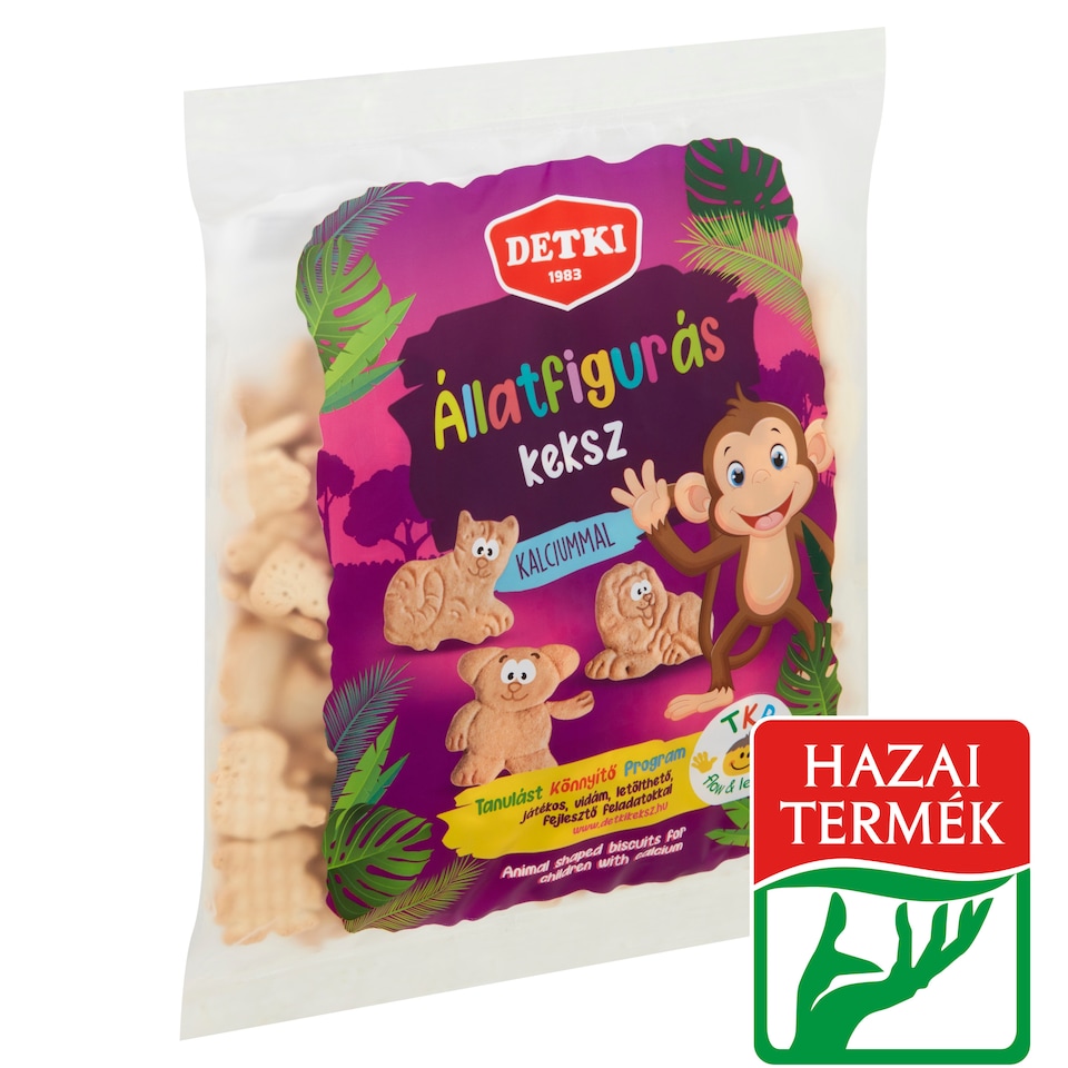 Detki állatfigurás háztartási keksz gyerekeknek kalciummal 160 g