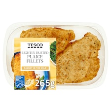 Tesco Lightly Dusted Plaice Fillets 265G