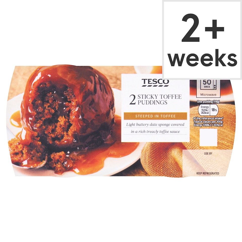 Tesco Sticky Toffee Puddings 2 Pack 235g