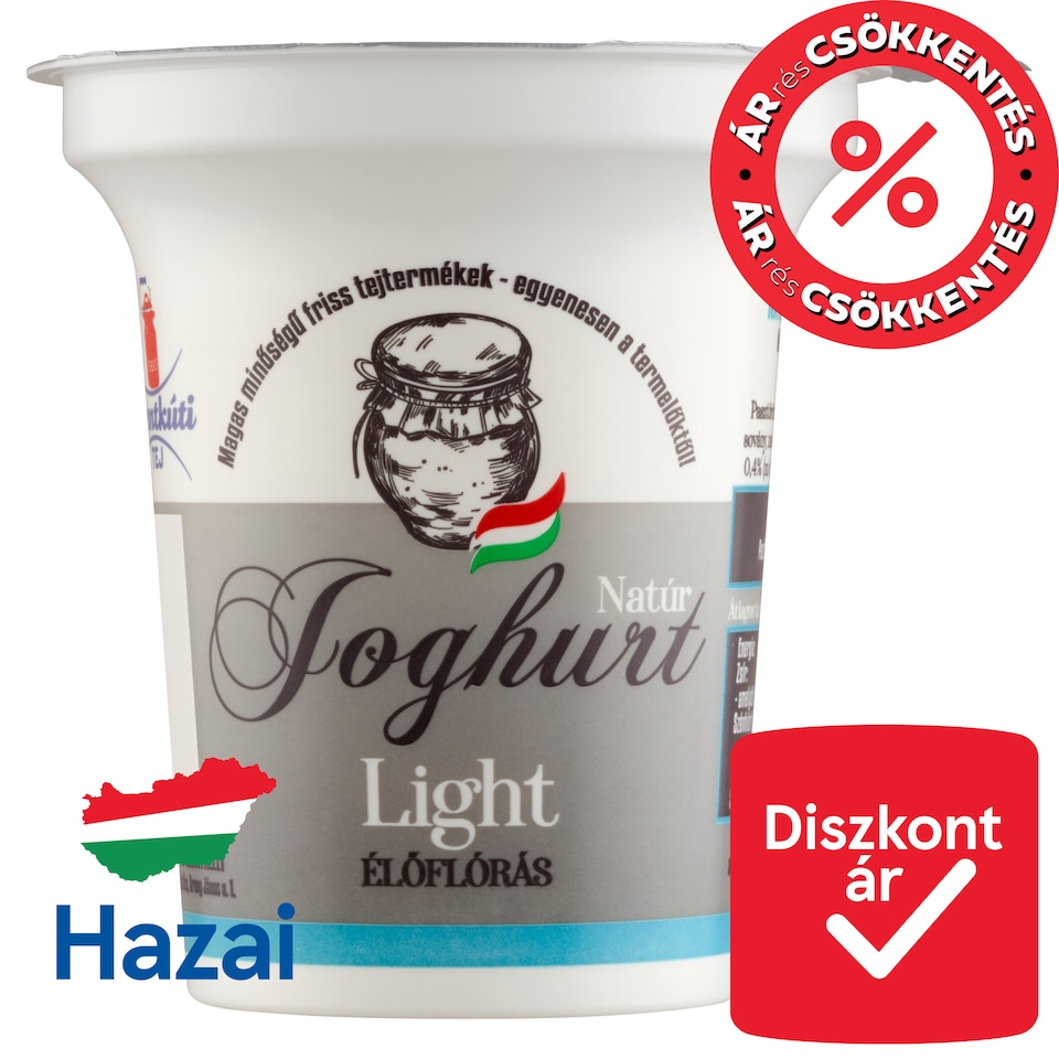 Szentkúti Tej Light élőflórás natúr joghurt 150 g