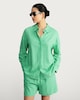 image 1 of F&F Oversized Button Up Shirt with Linen in Green