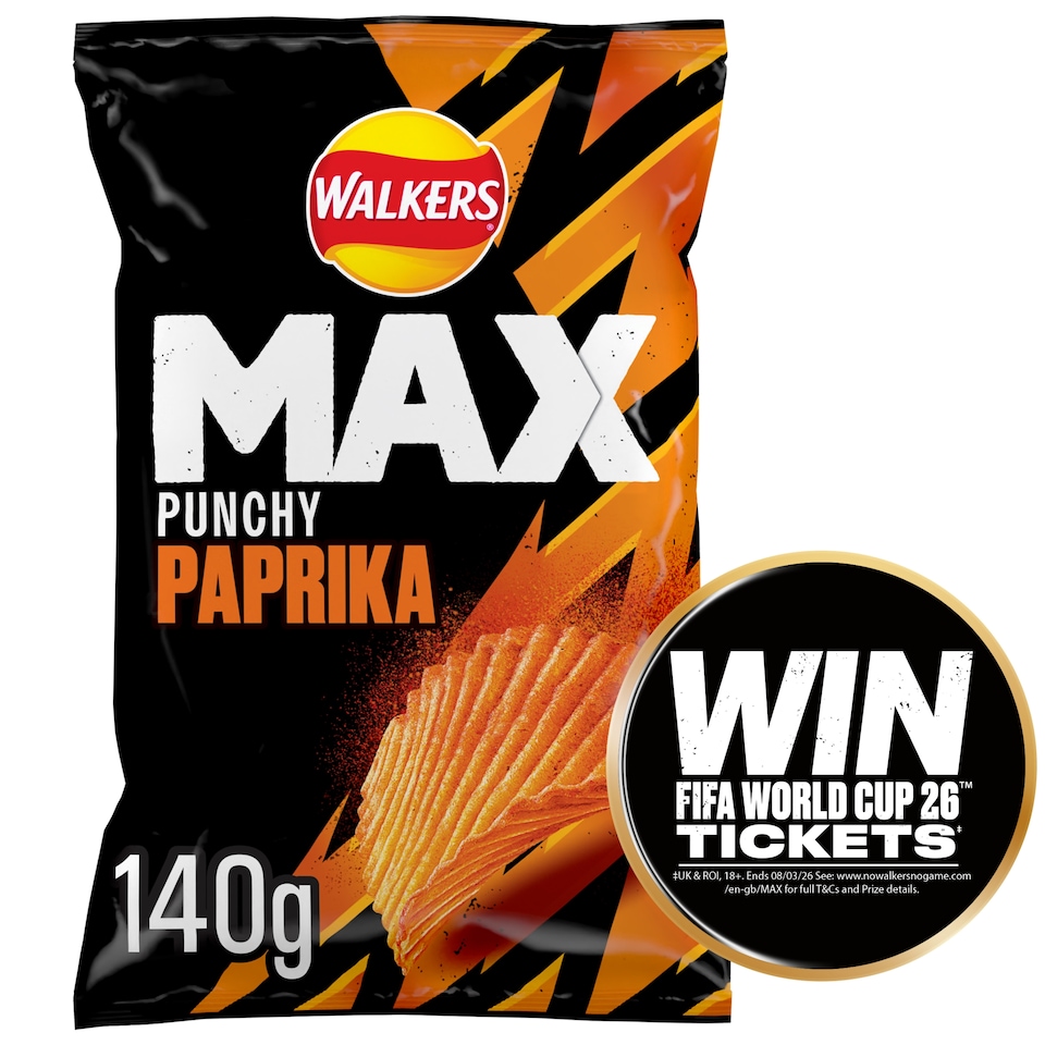 image 1 of Walkers Max Punchy Paprika Crisps 140G