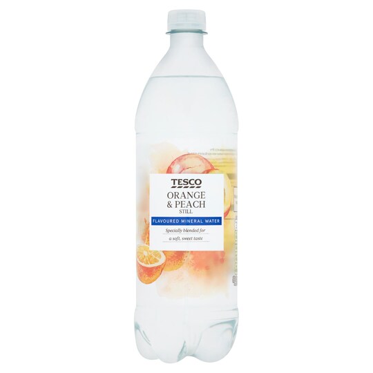 Tesco Orange & Peach Still Flavoured Water 1Ltr Tesco Groceries