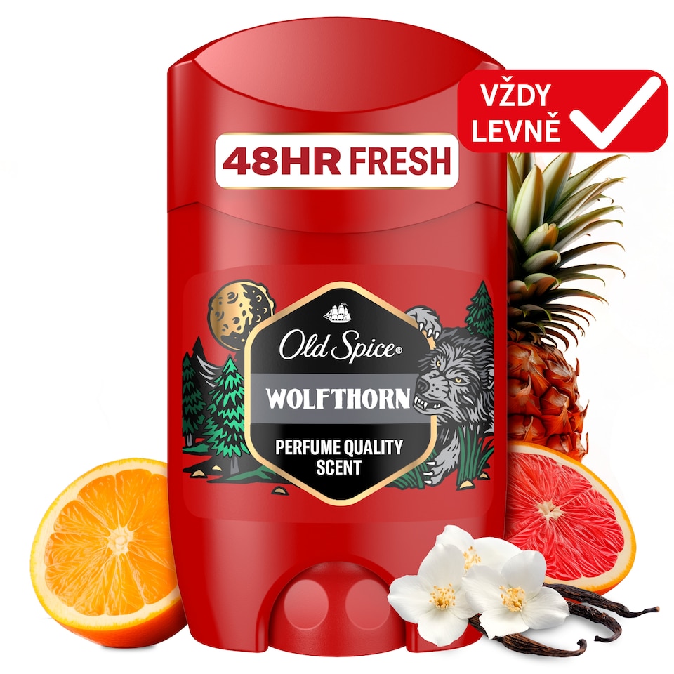Obrázek 1 pro produkt Old Spice Wolfthorn Tuhý Deodorant Pro Muže. 48hod Svěžest Bez Hliníku. 50 % Recyklovaných Plastů