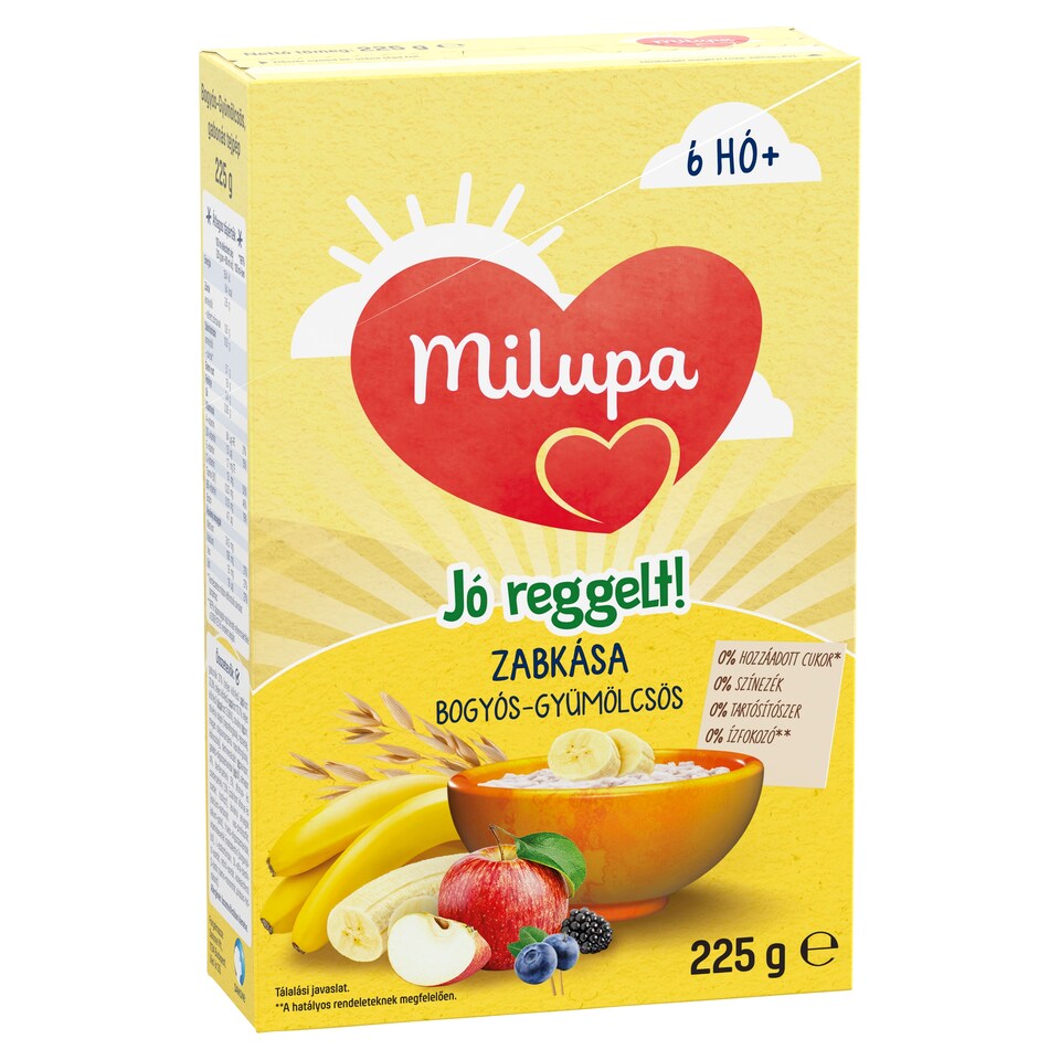 Milupa Jó reggelt! bogyós-gyümölcsös zabkasa 6 hó+ 225 g