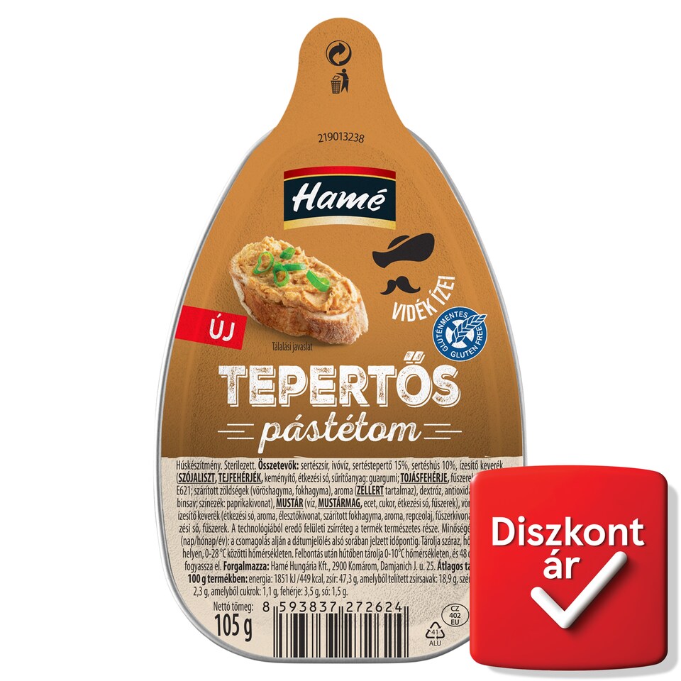 Hamé tepertős pástétom 105 g  1. kép