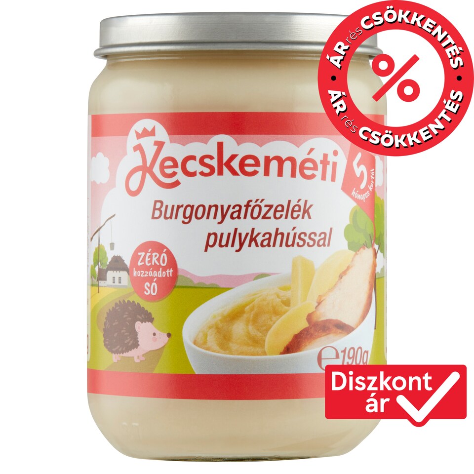 Kecskeméti burgonyafőzelék pulykahússal bébiétel 5 hónapos kortól 190 g