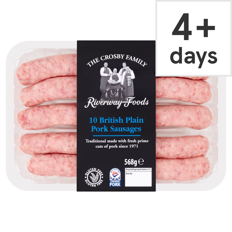 Riverway Foods 10 British Pork Sausages 568G Tesco Groceries