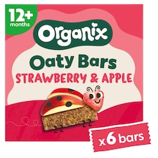 Organix Strawberry & Apple Oaty Organic Bars Toddler Snacks Multipack 6x23g