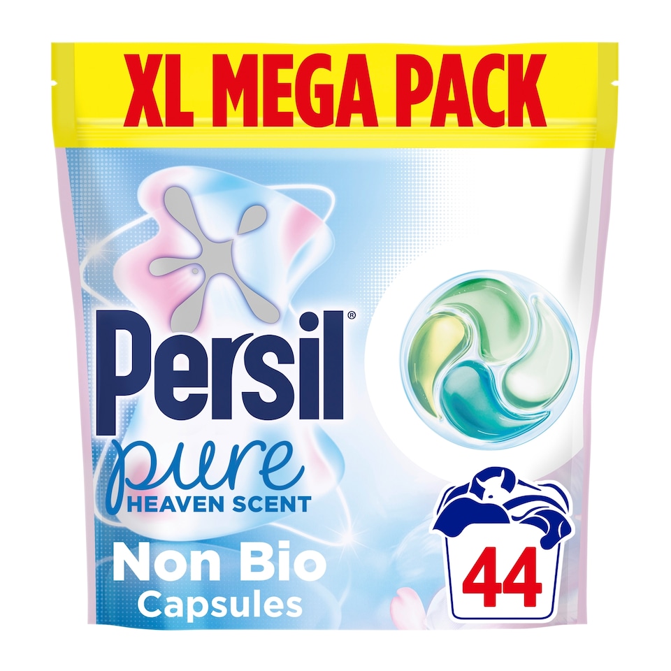 image 1 of Persil Pure Non Bio Heaven Scent Laundry Washing Detergent Capsules XL Mega Pack 44 Washes 598g