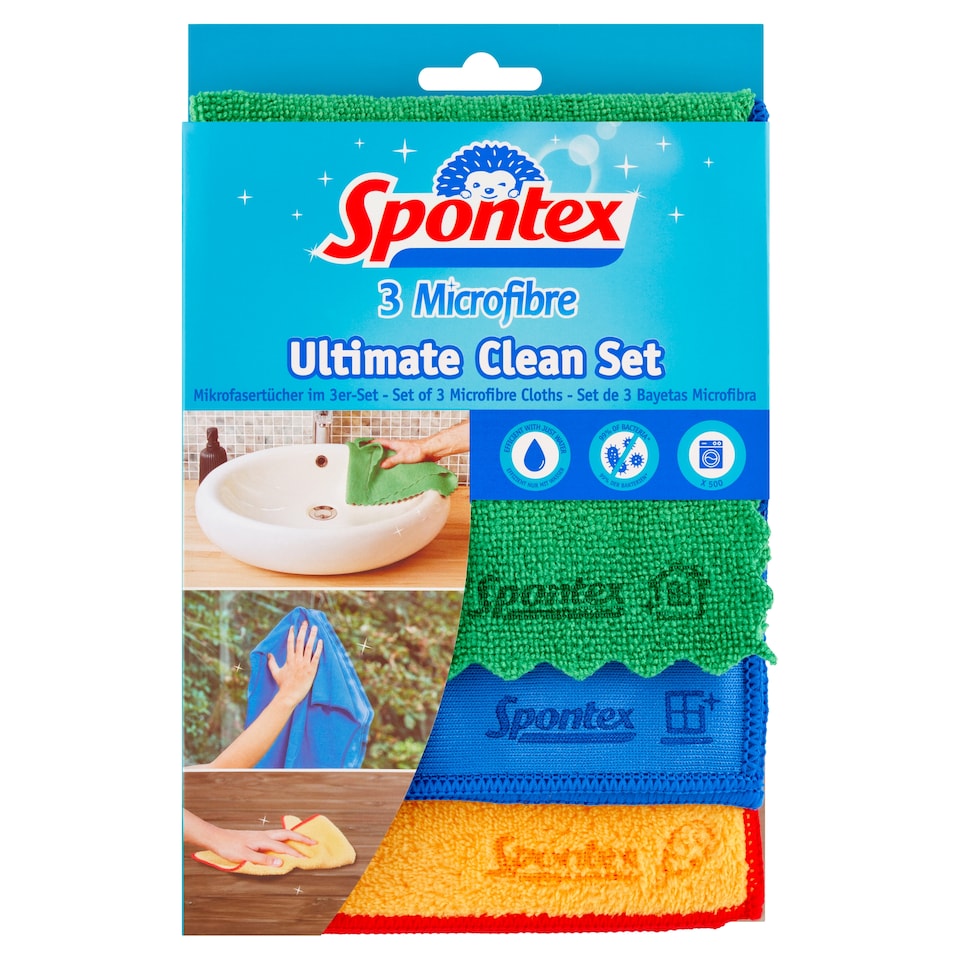 image 1 of Spontex Microfibre Ultimate Clean Set Towel 3 pcs