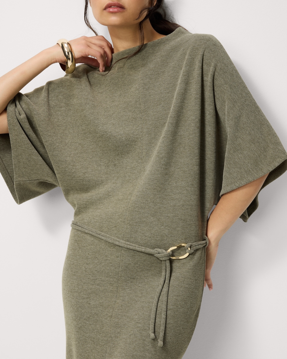 image 1 of F&F Brushed Cape Maxi Dress in Olive