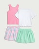 image 2 of F&F Girls 2-Pack Cotton Rich Vest and Shorts Pyjama Set in Multi