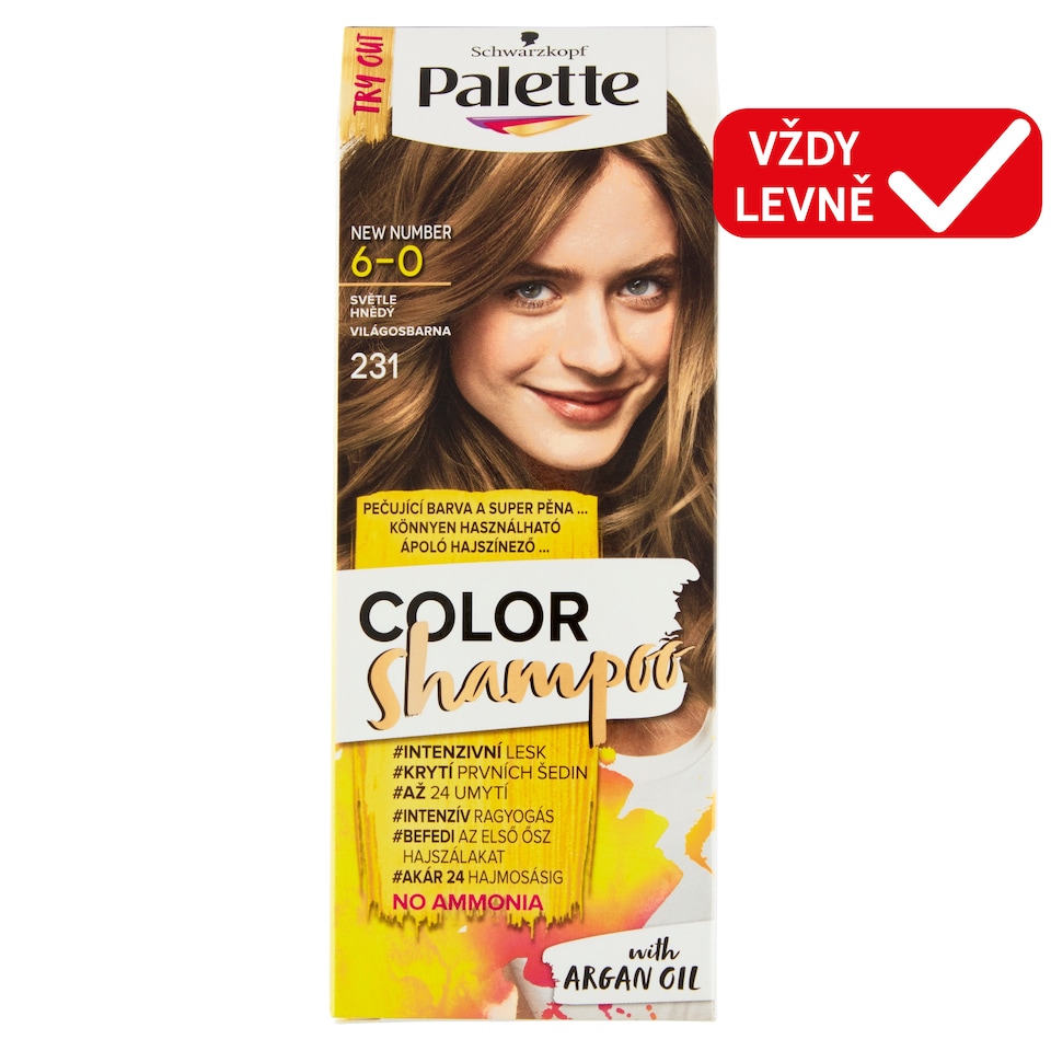 Obrázek 1 pro produkt Schwarzkopf Palette Color Shampoo barva na vlasy Světle Hnědý 6-0 (231)