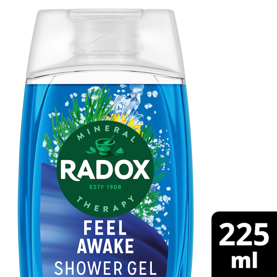 image 1 of Radox Sea Minerals Feel Awake 2-in-1 Shower Gel Body Wash Shampoo 225ml