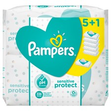 Pampers Sensitive Baby Wipes 6 Pack 336 Wipes
