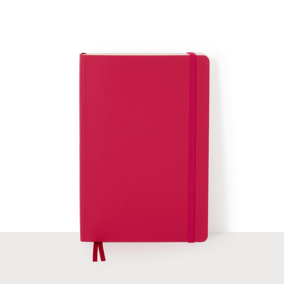 image 1 of Agenzio Soft Touch Medium Ruled Notebook Raspberry