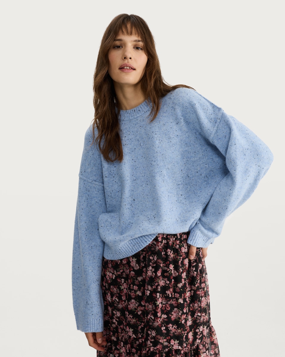 image 1 of F&F Speckled Knit Jumper with Wool in Blue