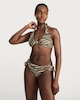 image 3 of F&F Zebra Print Halter Neck Bikini Top in Multi