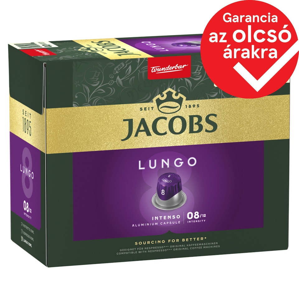 Jacobs Lungo Intenso őrölt-pörkölt kávé kapszulában 40 db 208 g