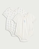 image 1 of F&F Baby 2-Pack Cotton Rich Short Sleeved Bodysuits in White