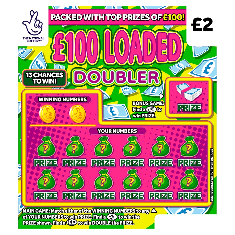 £100 LOADED DOUBLER SCRATCHCARD