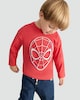 image 2 of Marvel Spider-Man Embossed Print Pure Cotton Top in Red
