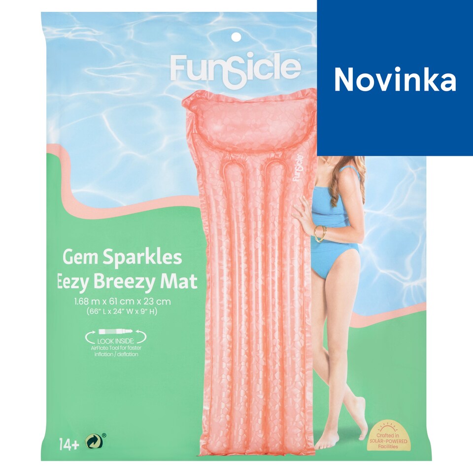 Funsicle Eezy Breezy podložka s leskom ako drahokam 1,68 m x 61 cm x 23 cm