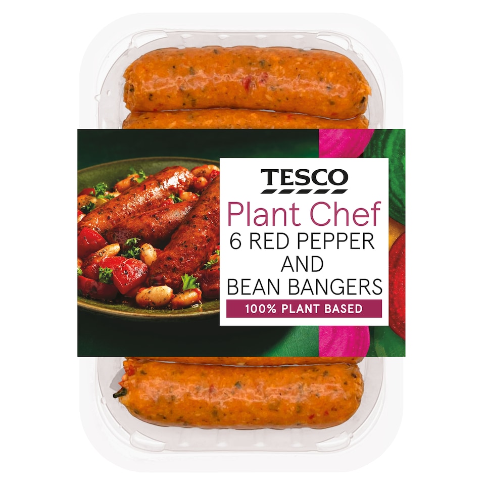 Tesco Plant Chef Red Pepper & Bean Bangers 300G
