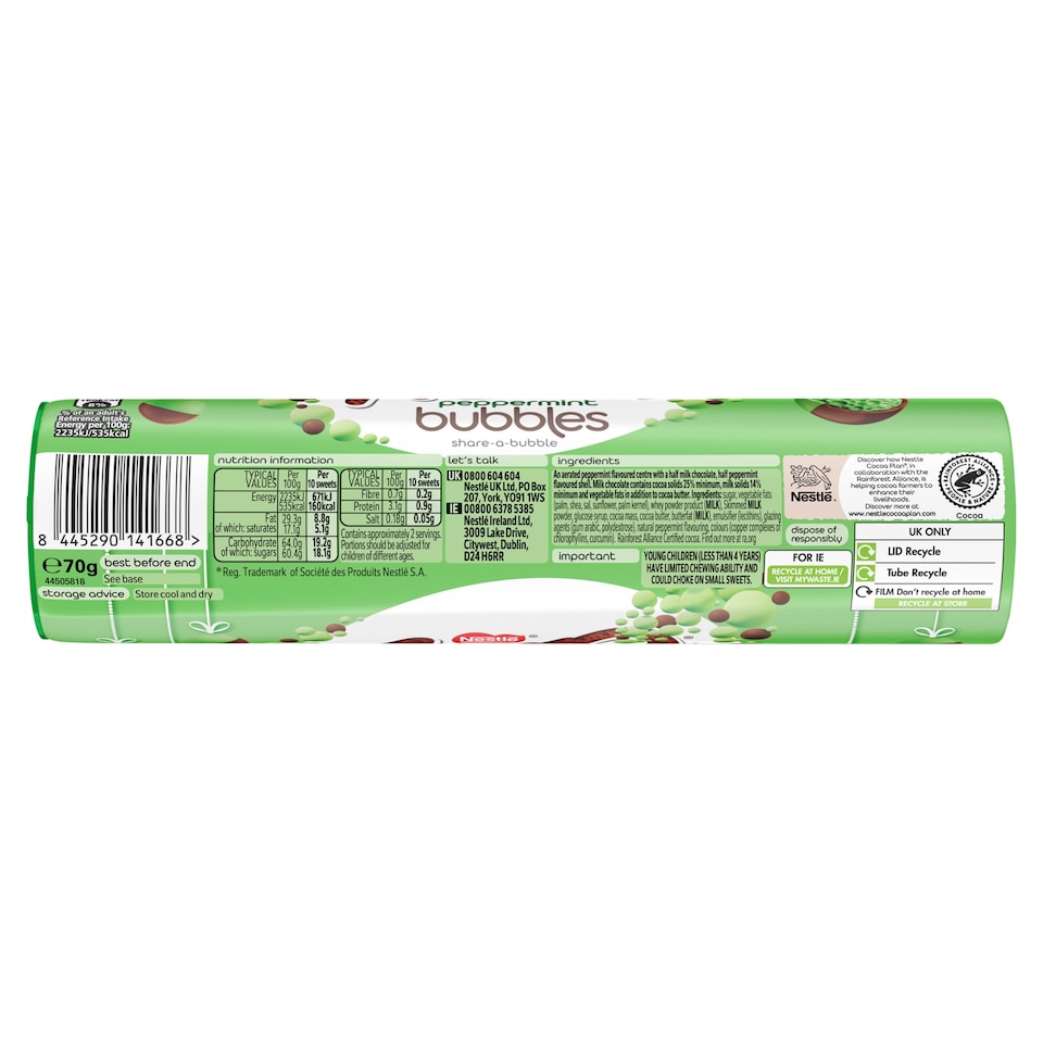 image 1 of Aero Peppermint Bubbles Giant Tube 70G