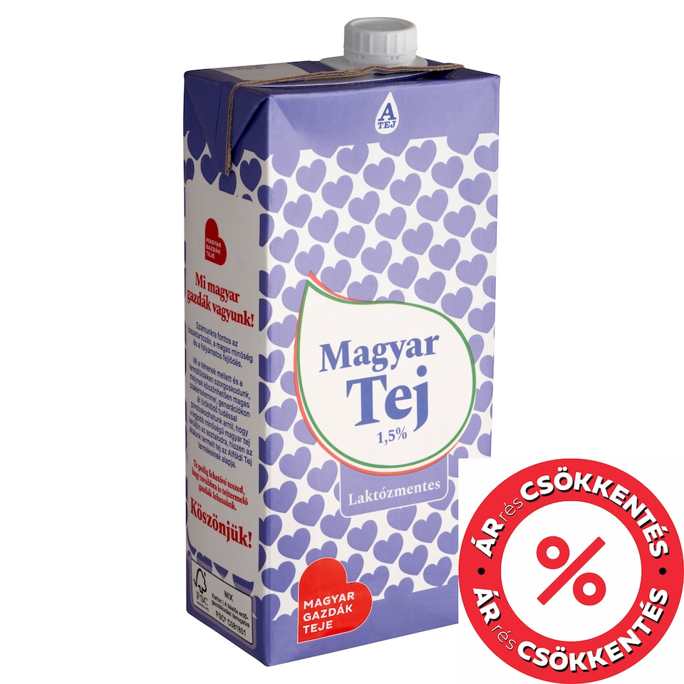 Magyar Tej UHT laktózmentes zsírszegény tej 1,5% 1 l