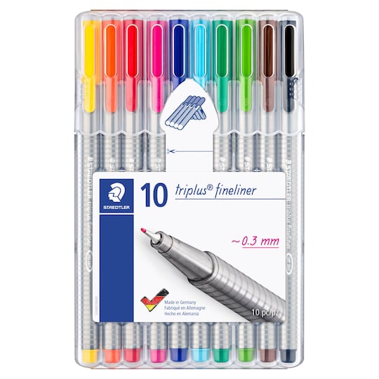 Staedtler Triplus Fineliners 10 Pack Tesco Groceries